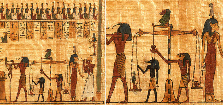 The Weighing of the Heart Ceremony Thoth Anubis God Dead Book Death Maat Ancient Egypt Religion